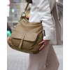 MARCO MAZZINI Béžová dámska kožená hobo kabelka (Veľkosť ONE SIZE)