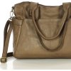 MARCO MAZZINI Béžová dámska kožená kabelka s vonkajšími vreckami (Veľkosť ONE SIZE)