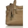 MARCO MAZZINI Béžová dámska kožená kabelka s vonkajšími vreckami (Veľkosť ONE SIZE)
