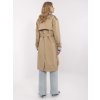 Béžový dámsky trenčkot s košeľovou vsadkou