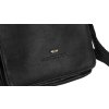 Peterson Čierna kožená messenger taška