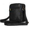 Peterson Čierna pánska kožená messenger taška