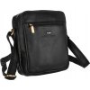 Peterson Čierna pánska kožená messenger taška