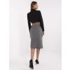 Sivo-čierna dámska sukňa s rozparkami