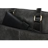 Peterson Čierna pánska kožená taška na dokumenty a notebook