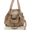 MARCO MAZZINI Taupe dámska kožená shopper kabelka (Veľkosť ONE SIZE)