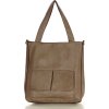 MARCO MAZZINI Taupe dámska kožená shopper kabelka (Veľkosť ONE SIZE)