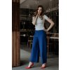 Tmavomodré elegantné dámske široké nohavice (Rozmiar S)