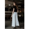 Biele elegantné dámske široké nohavice (Rozmiar S)
