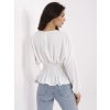 Biela dámska elegantná blúzka s naberaným pásom