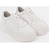Biele dámske kožené sneakersy na platforme Sergio Leone