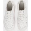 Biele dámske kožené sneakersy na platforme Sergio Leone