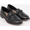 Čierne dámske mokasíny s koženou stielkou Sergio Leone