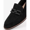 Semišové dámske čierne mokasíny s retiazkou Sergio Leone