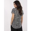 Sivo-čierna dámska vzorovaná letná blúzka z viskózy