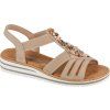Béžové dámske sandále na kline Rieker Sandals