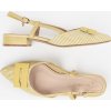 Elegantné dámske žlté lodičky na nízkom podpätku, podpätok 2,5 cm