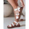 Biele dámske sandále s prackami SOLARIA