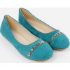 Tyrkysové dámske ploché balerínky