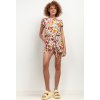 Biele dámske štýlové šortky s kvetinovým motívom (Rozmiar L)