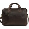 Solier Veľká pánska tmavohnedá kožená taška na notebook REMY (Veľkosť ONE SIZE)