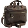 Solier Veľká pánska tmavohnedá kožená taška na notebook REMY (Veľkosť ONE SIZE)