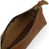 Elegantné hnedé kožené púzdro na ceruzky SOLIER (Veľkosť ONE SIZE)