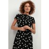 Čierny dámsky top z viskózy s bielymi bodkami (Rozmiar 3XL)