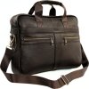 Veľká tmavohnedá pánska kožená taška MILO na notebook a dokumenty