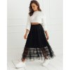 Čierna tylová midi sukňa PASTELLA (Veľkosť S)