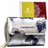 Peterson Strieborná malá peňaženka s kvetinovou potlačou Y573