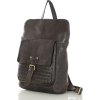 MARCO MAZZINI Tmavohnedý kožený batoh (Veľkosť ONE SIZE)