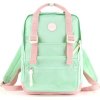 Himawari Zeleno-ružový dámsky mestský batoh so zapínaním na zips