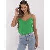 Zelený viskózový dámsky top s čipkou