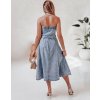 Dámske džínsové midi šaty s opaskom SUMMER SKY