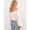 Smotanová dámska kvetinová blúzka s odhalenými ramenami (Veľkosť ONE SIZE)