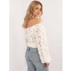 Smotanová dámska kvetinová blúzka s odhalenými ramenami (Veľkosť ONE SIZE)