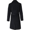 Klasický dlhý čierny dámsky kabát