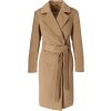 Klasický dlhý béžový dámsky kabát