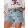Dámske modré džínsové kraťase STARSHINE s farebnými hviezdičkami STARSHINE