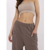 Hnedé dámske nohavice s vreckami