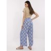 Modré dámske vzorované letné nohavice z viskózy