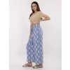 Modré dámske vzorované letné nohavice z viskózy