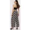 Čierne dámske vzorované letné nohavice z viskózy