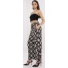Čierne dámske vzorované letné nohavice z viskózy