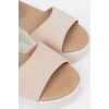 Svetlobéžové dámske sandále na bielom kline, podpätok 7 cm