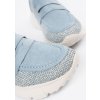 Svetlomodré dámske nazúvacie tenisky na hrubej podrážke