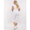 Biele dámske plus size 3/4 nohavice s viskózou