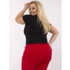 Červené dámske plus size bavlnené nohavice