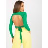 Zelený crop top s holým chrbtom